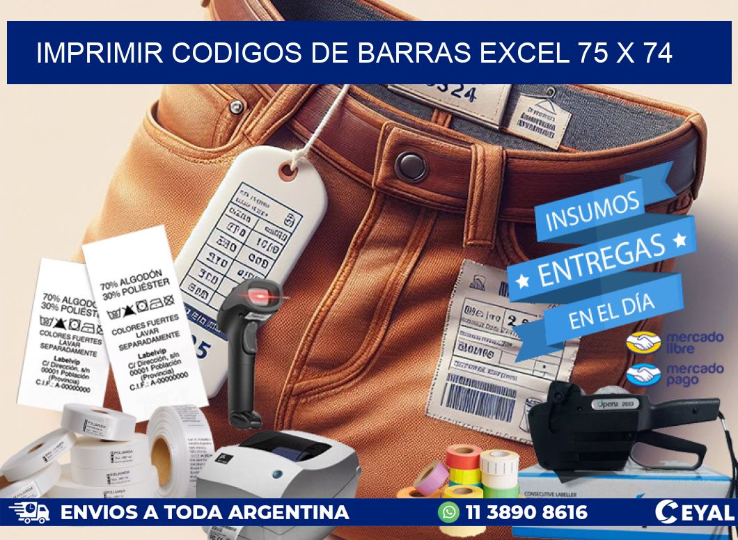IMPRIMIR CODIGOS DE BARRAS EXCEL 75 x 74