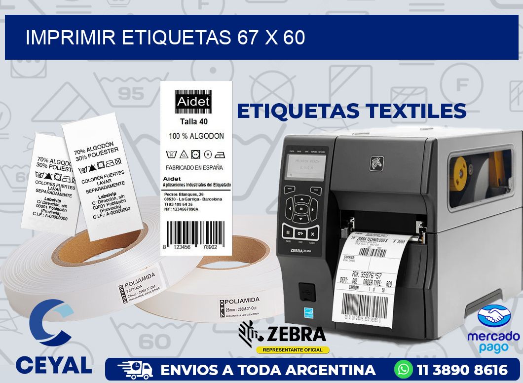 IMPRIMIR ETIQUETAS 67 x 60