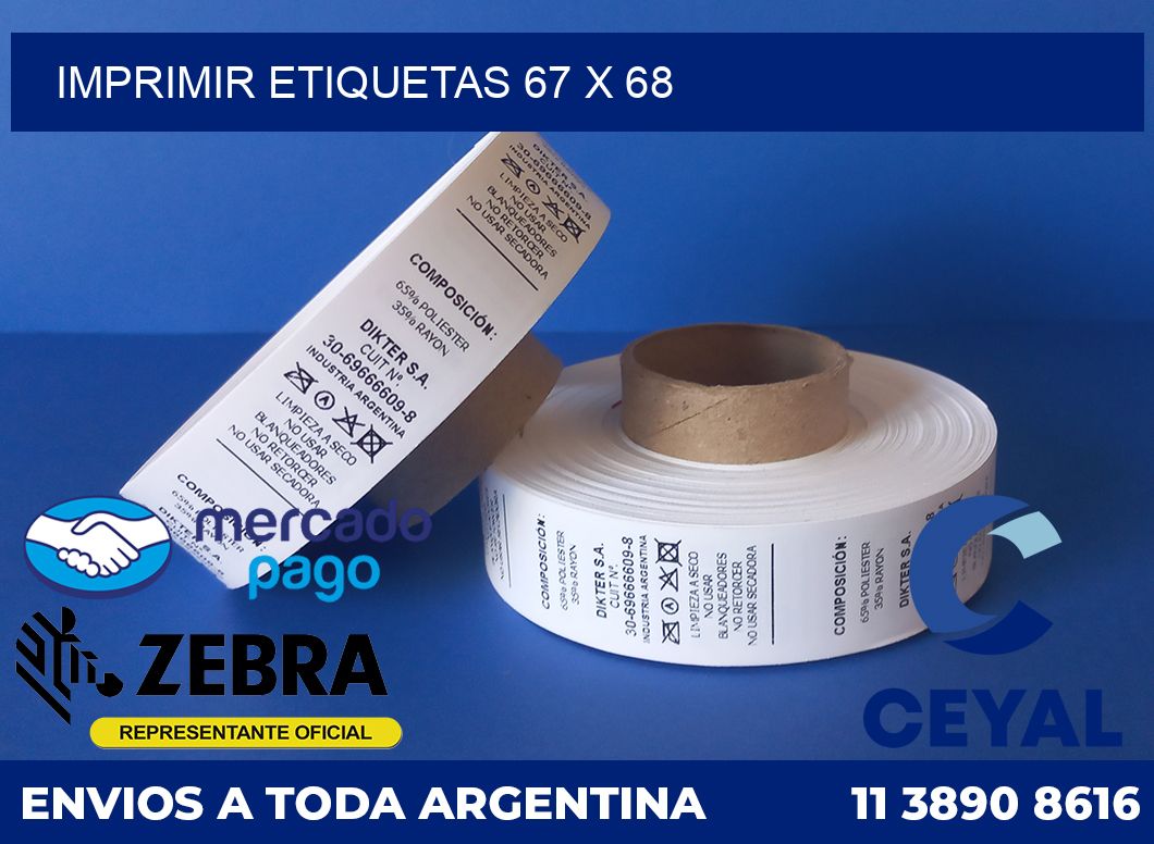 IMPRIMIR ETIQUETAS 67 x 68