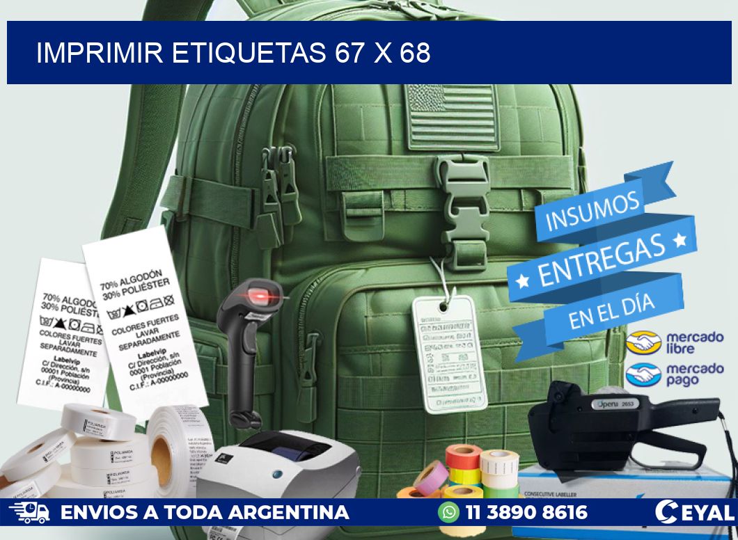 IMPRIMIR ETIQUETAS 67 x 68