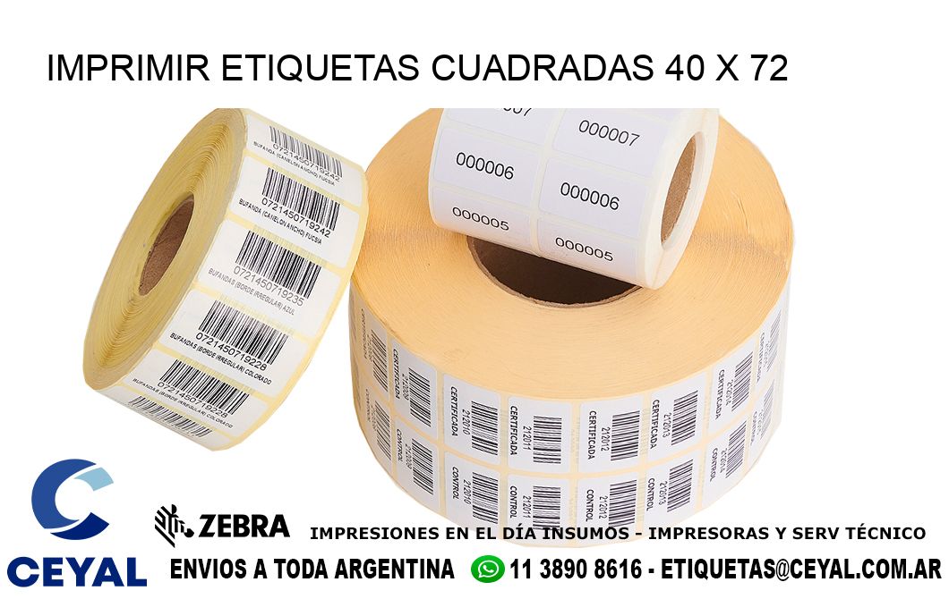 IMPRIMIR ETIQUETAS CUADRADAS 40 x 72