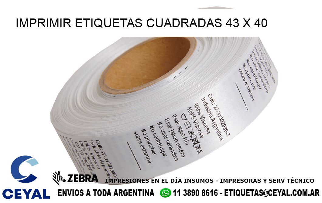 IMPRIMIR ETIQUETAS CUADRADAS 43 x 40