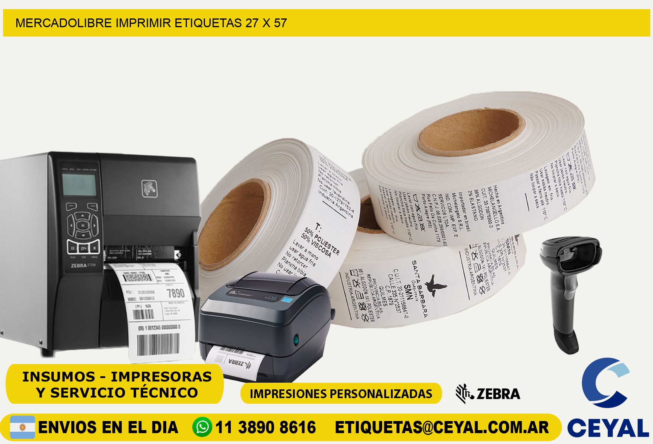 MERCADOLIBRE IMPRIMIR ETIQUETAS 27 x 57