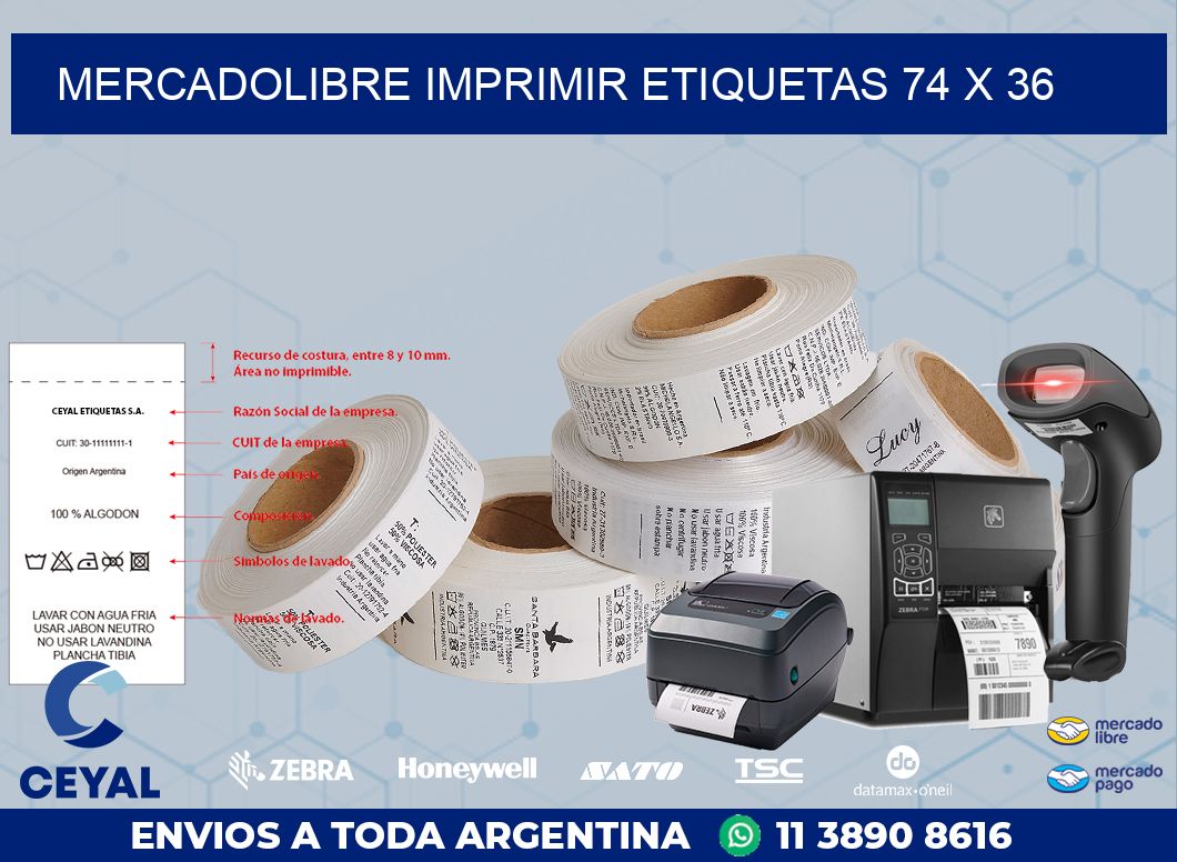 MERCADOLIBRE IMPRIMIR ETIQUETAS 74 x 36
