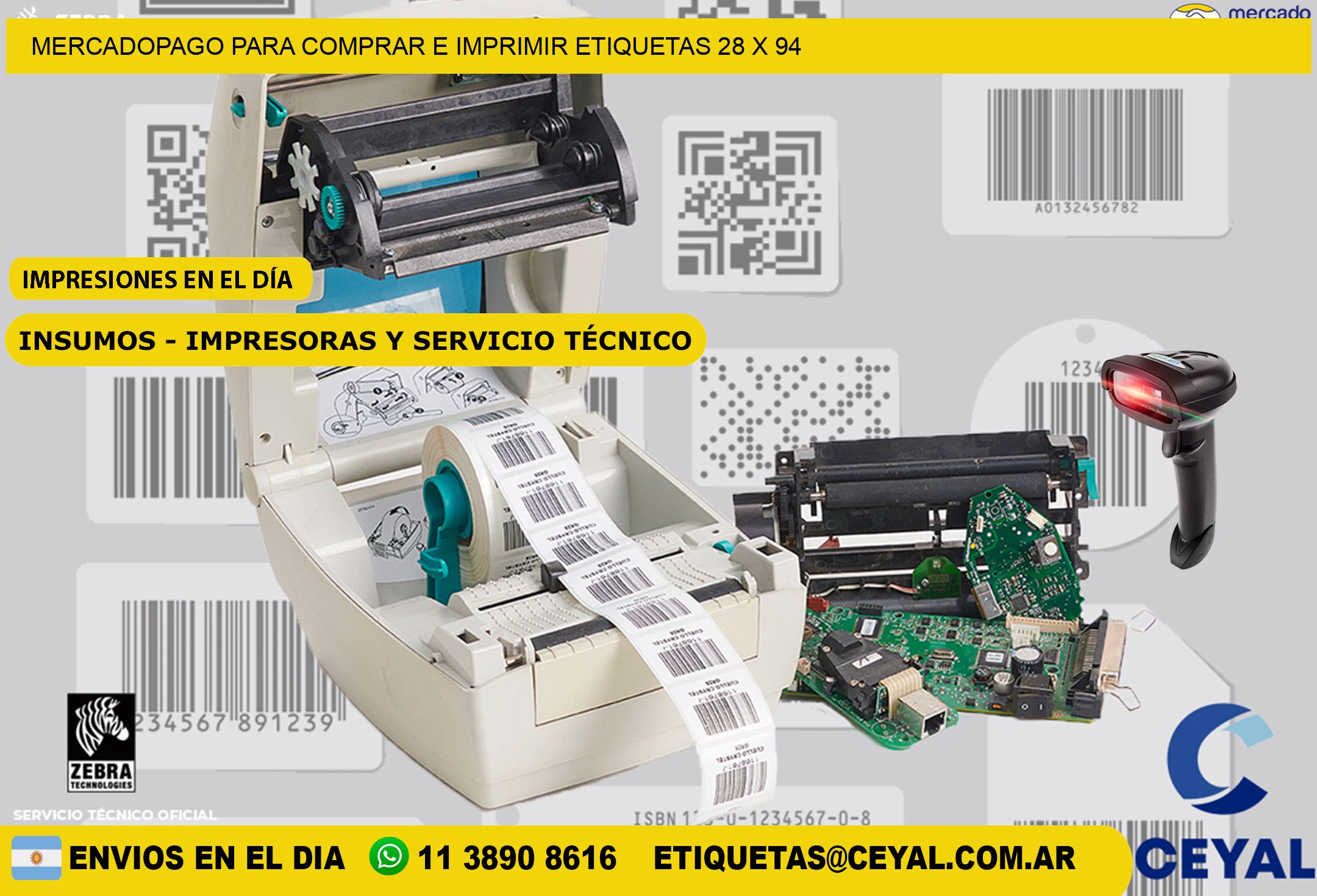 MERCADOPAGO PARA COMPRAR E IMPRIMIR ETIQUETAS 28 x 94