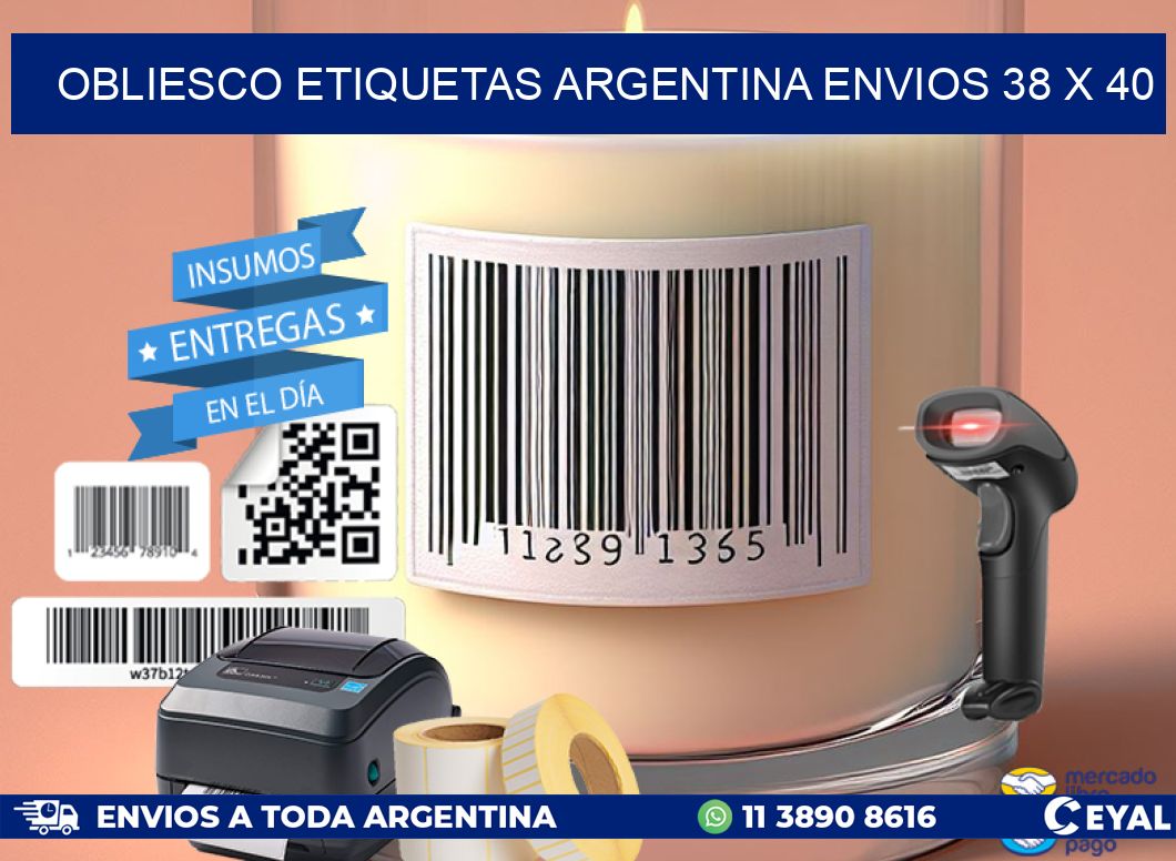OBLIESCO ETIQUETAS ARGENTINA ENVIOS 38 x 40