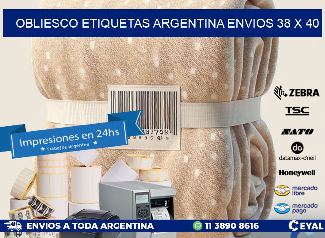 OBLIESCO ETIQUETAS ARGENTINA ENVIOS 38 x 40