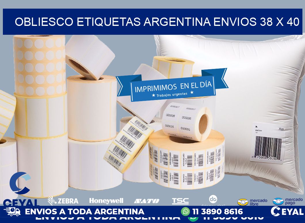OBLIESCO ETIQUETAS ARGENTINA ENVIOS 38 x 40
