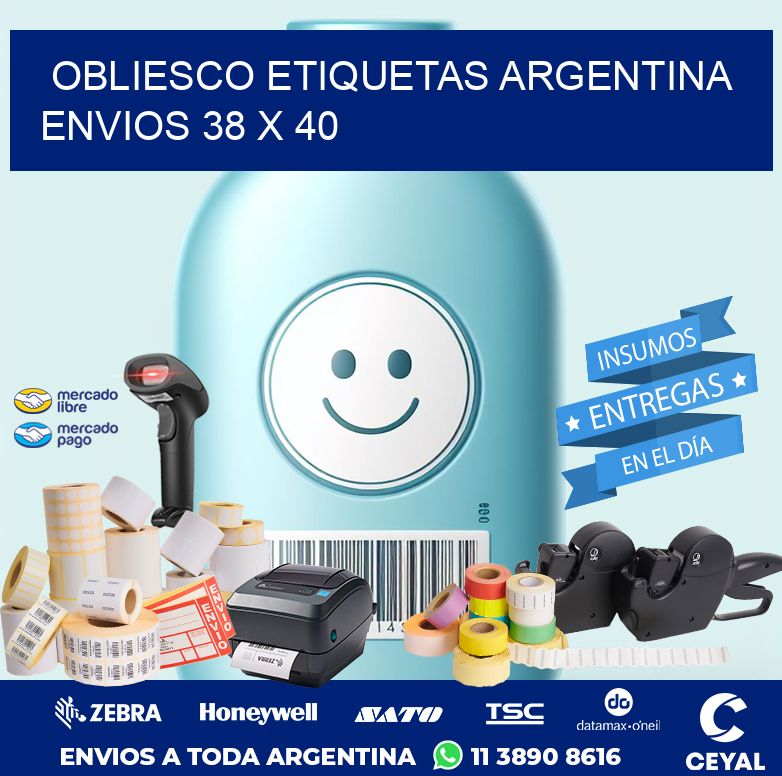 OBLIESCO ETIQUETAS ARGENTINA ENVIOS 38 x 40
