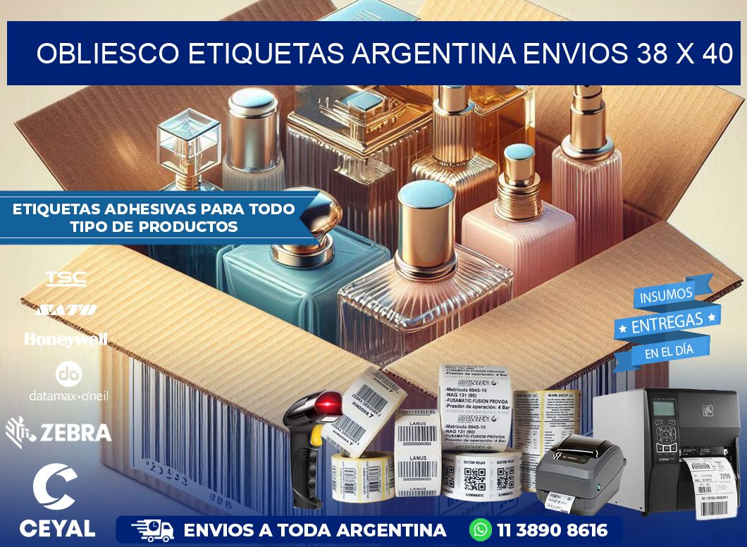 OBLIESCO ETIQUETAS ARGENTINA ENVIOS 38 x 40
