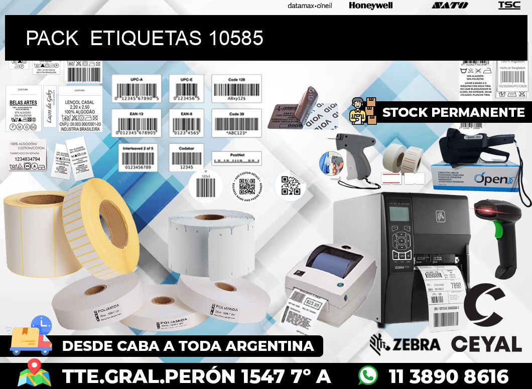PACK  ETIQUETAS 10585