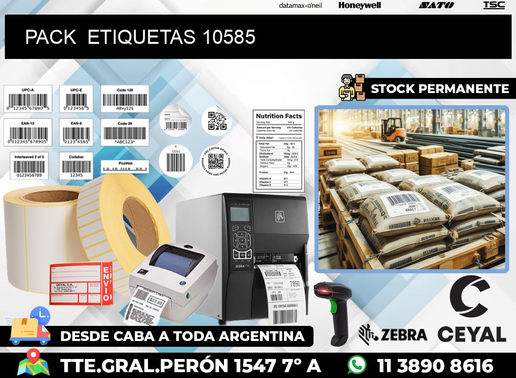 PACK  ETIQUETAS 10585