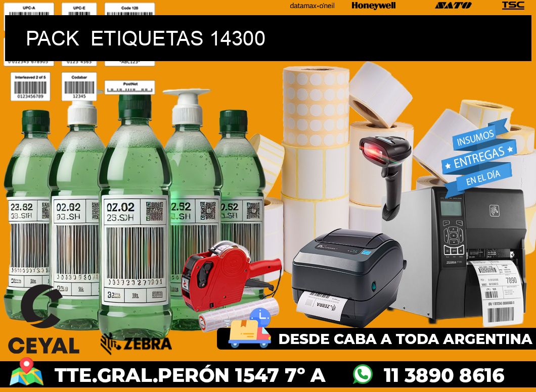 PACK  ETIQUETAS 14300