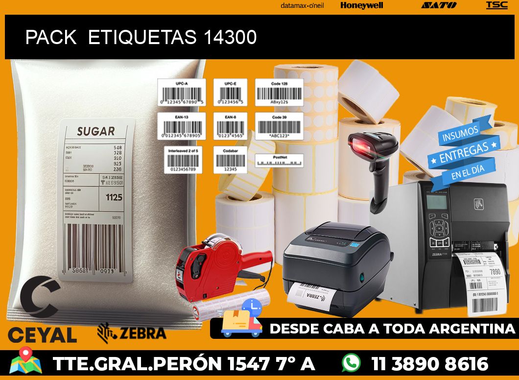 PACK  ETIQUETAS 14300