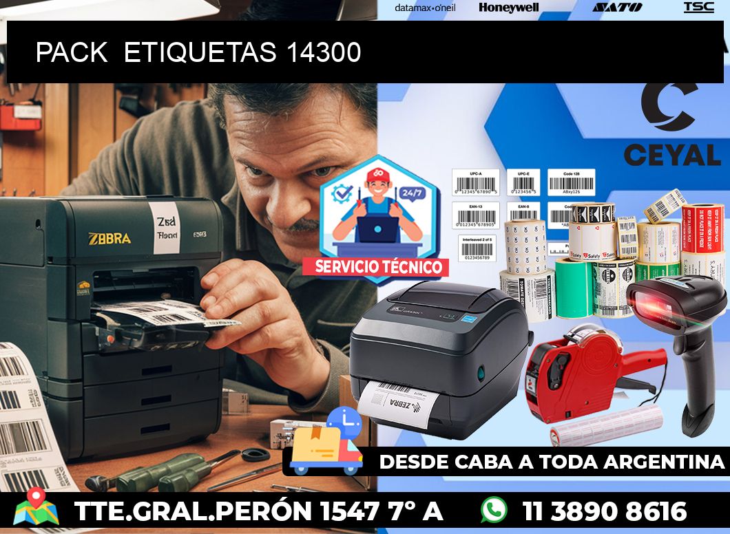 PACK  ETIQUETAS 14300