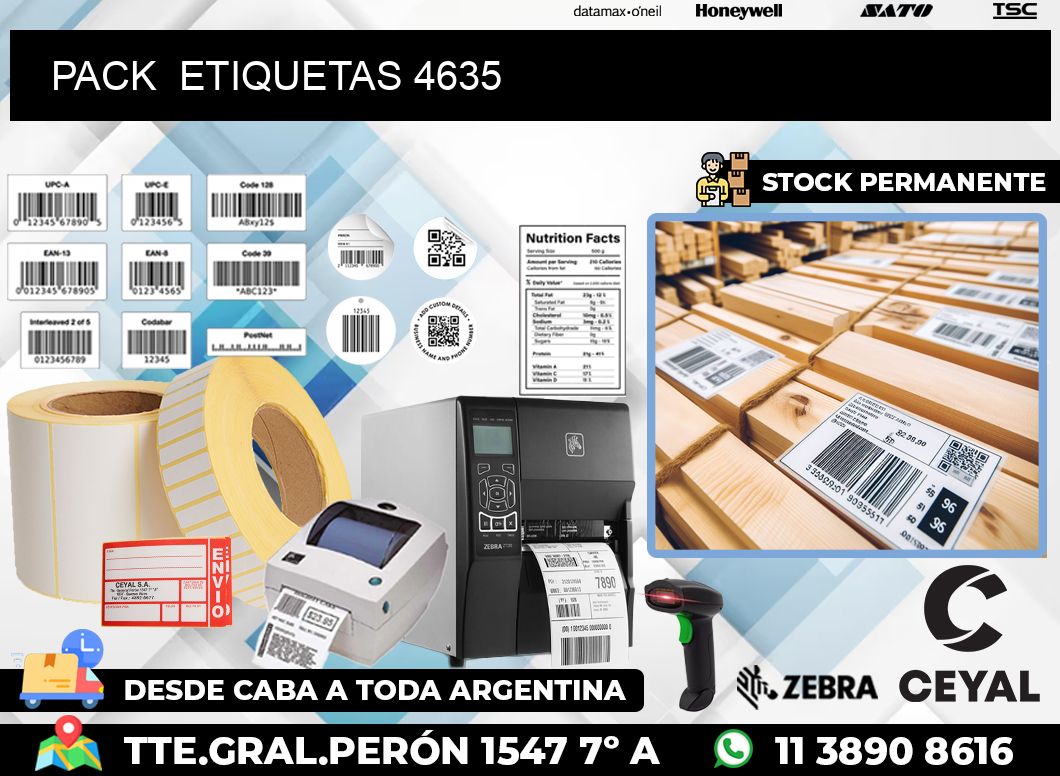 PACK  ETIQUETAS 4635