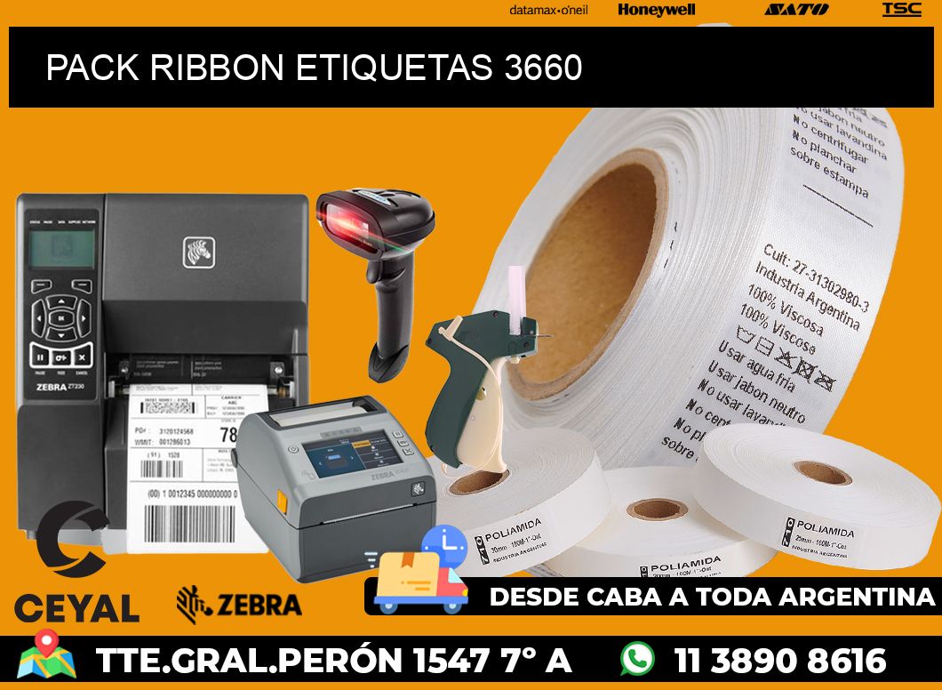 PACK RIBBON ETIQUETAS 3660