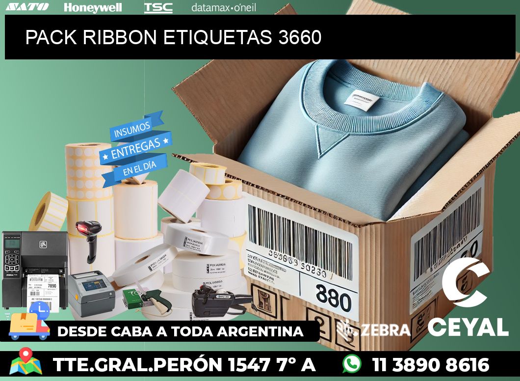 PACK RIBBON ETIQUETAS 3660