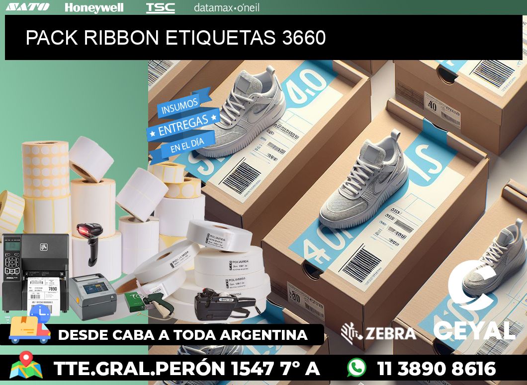 PACK RIBBON ETIQUETAS 3660