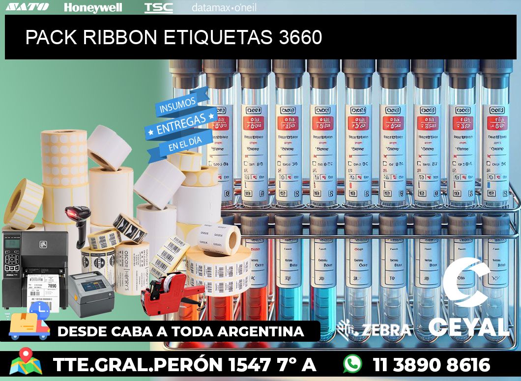 PACK RIBBON ETIQUETAS 3660