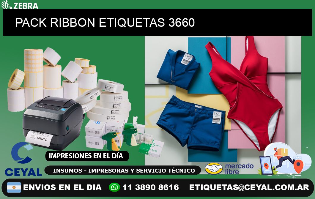 PACK RIBBON ETIQUETAS 3660