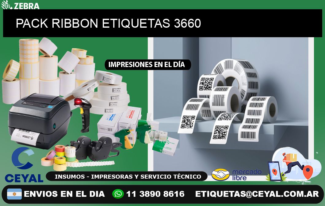PACK RIBBON ETIQUETAS 3660