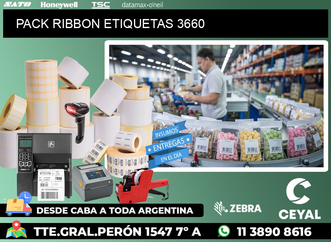 PACK RIBBON ETIQUETAS 3660