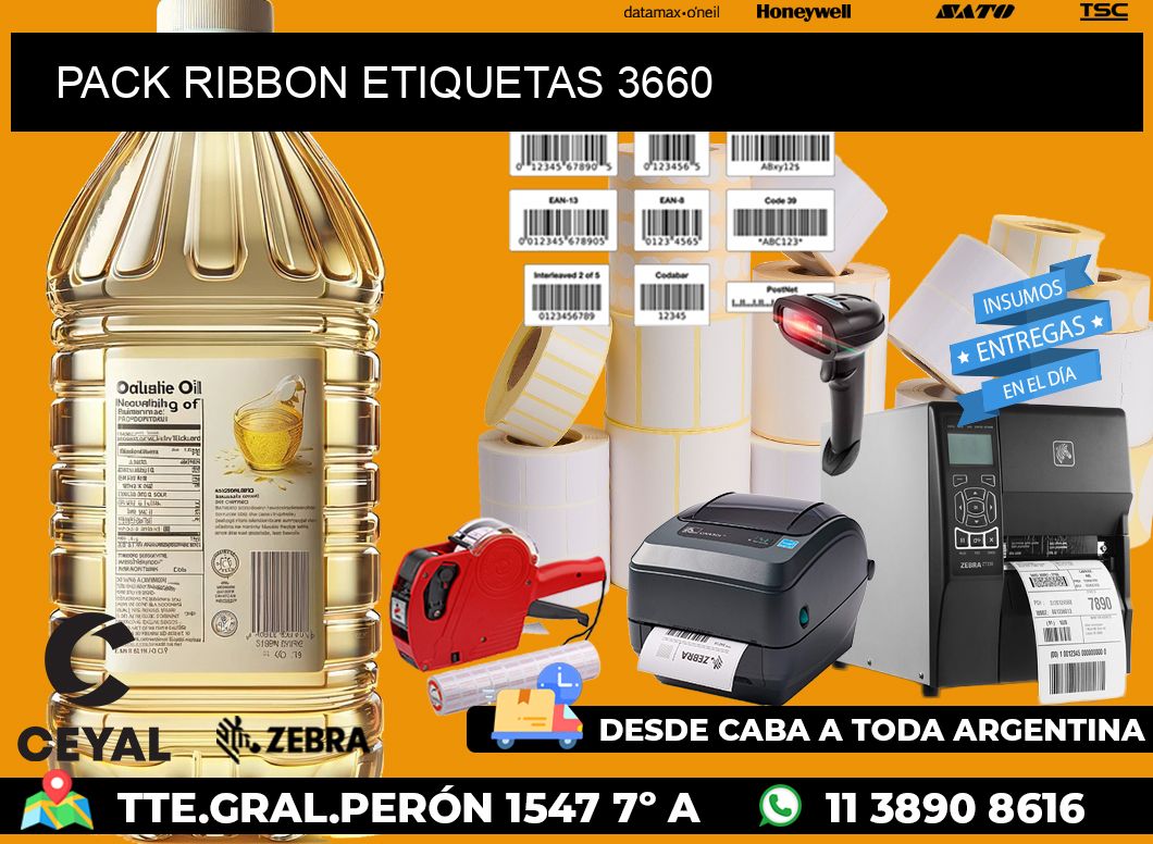 PACK RIBBON ETIQUETAS 3660