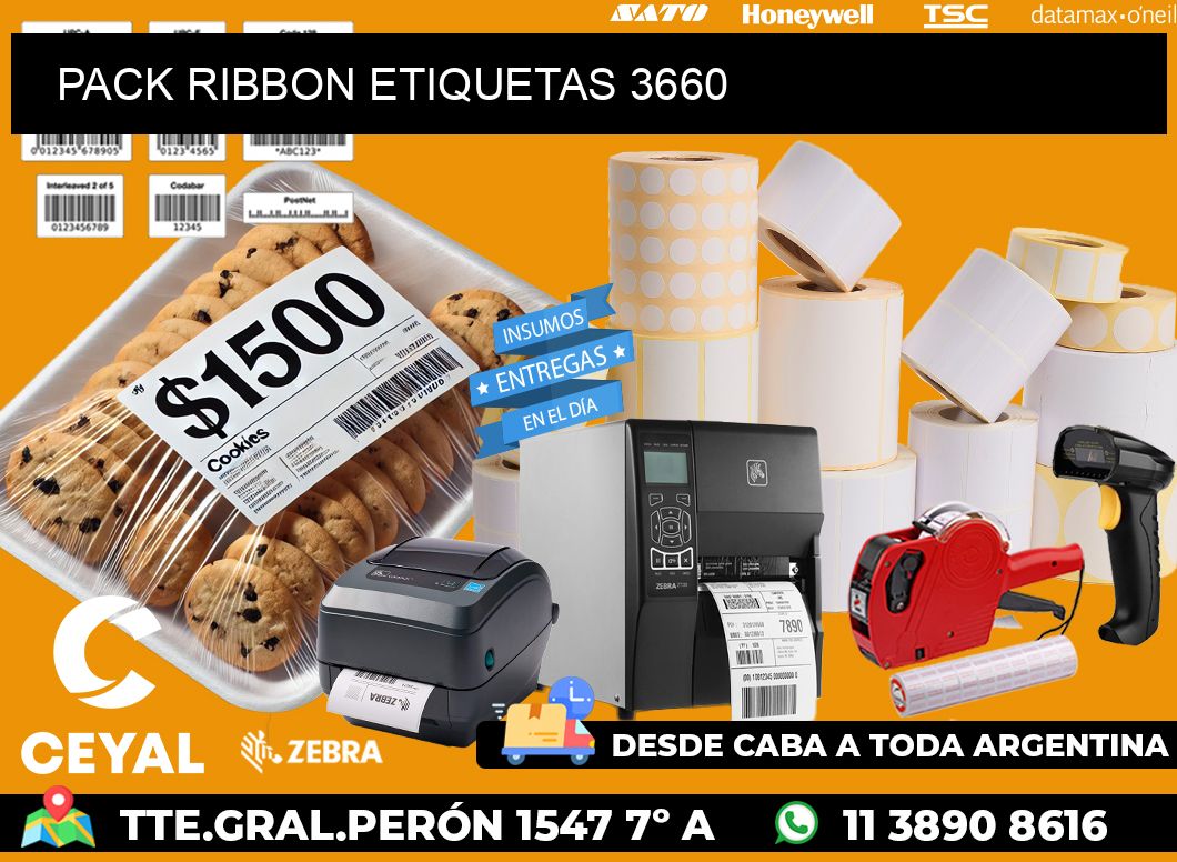 PACK RIBBON ETIQUETAS 3660