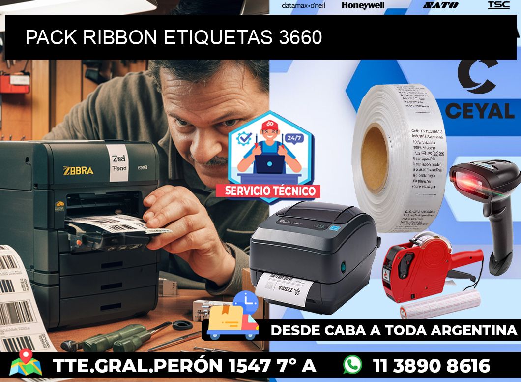 PACK RIBBON ETIQUETAS 3660