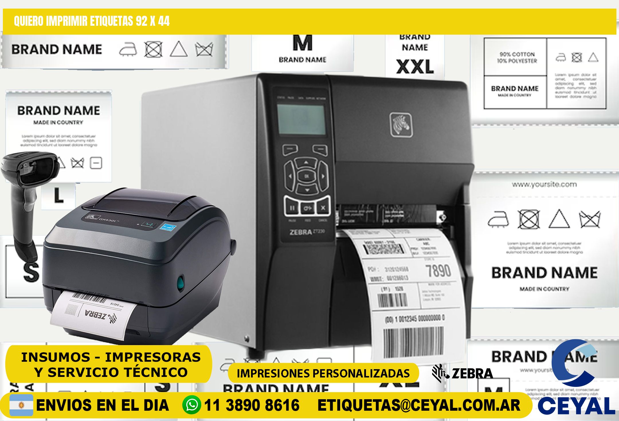 QUIERO IMPRIMIR ETIQUETAS 92 x 44