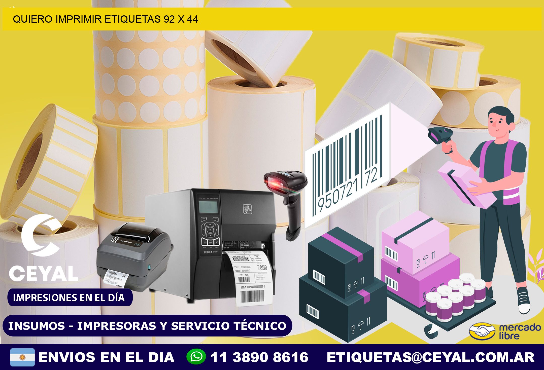 QUIERO IMPRIMIR ETIQUETAS 92 x 44