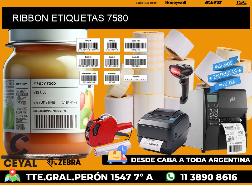 RIBBON ETIQUETAS 7580