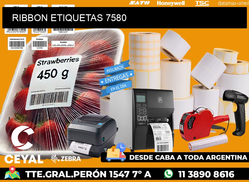RIBBON ETIQUETAS 7580