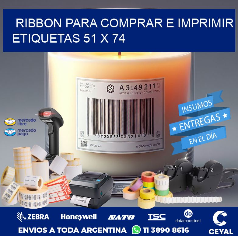 RIBBON PARA COMPRAR E IMPRIMIR ETIQUETAS 51 x 74