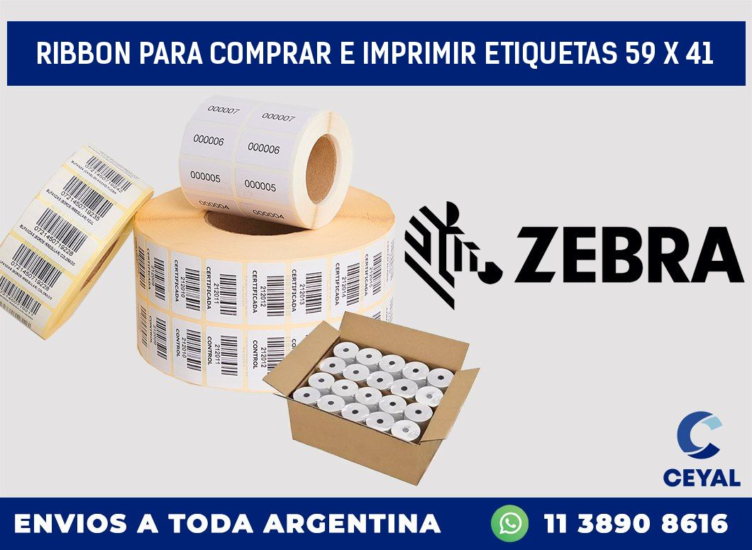 RIBBON PARA COMPRAR E IMPRIMIR ETIQUETAS 59 x 41