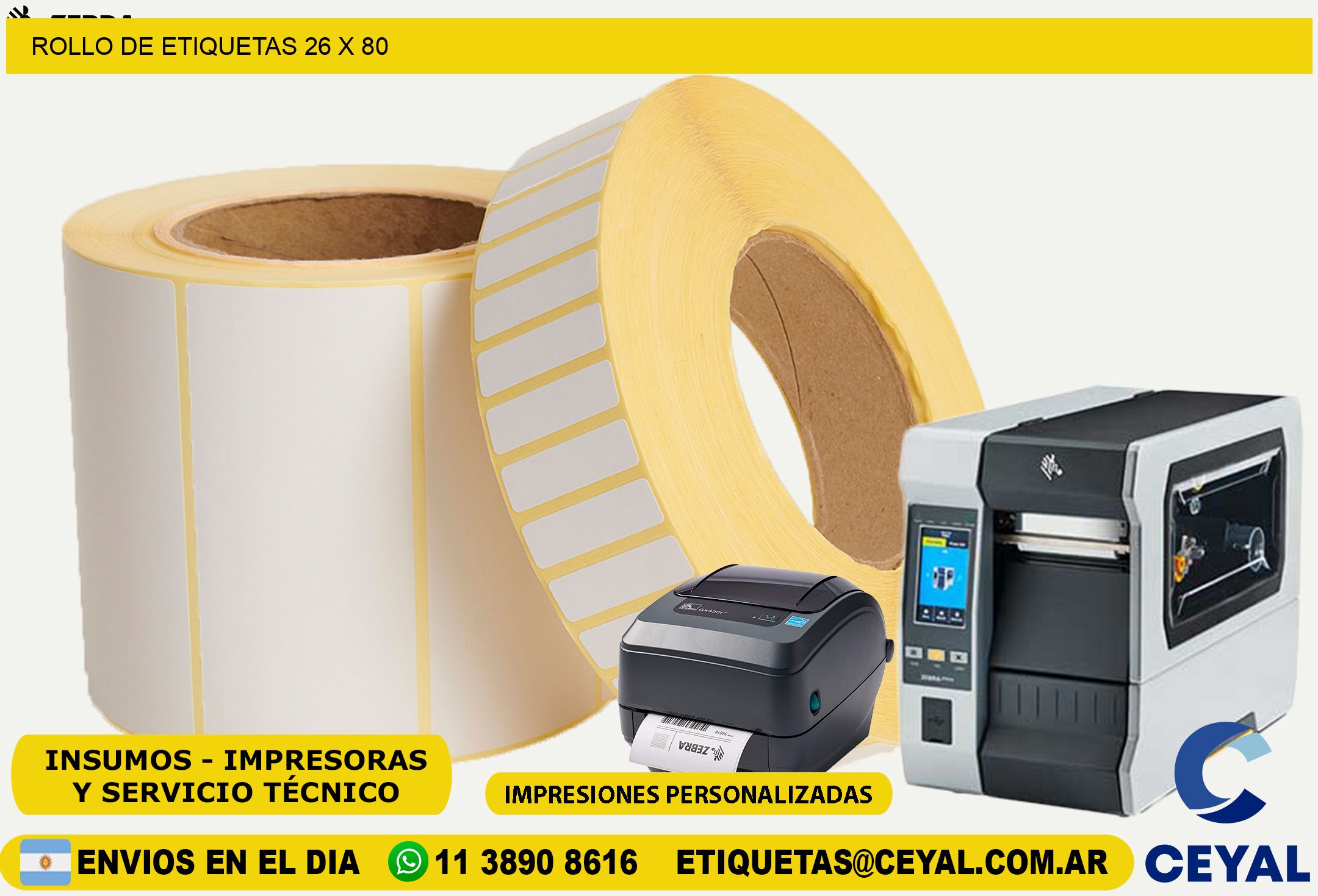 ROLLO DE ETIQUETAS 26 x 80