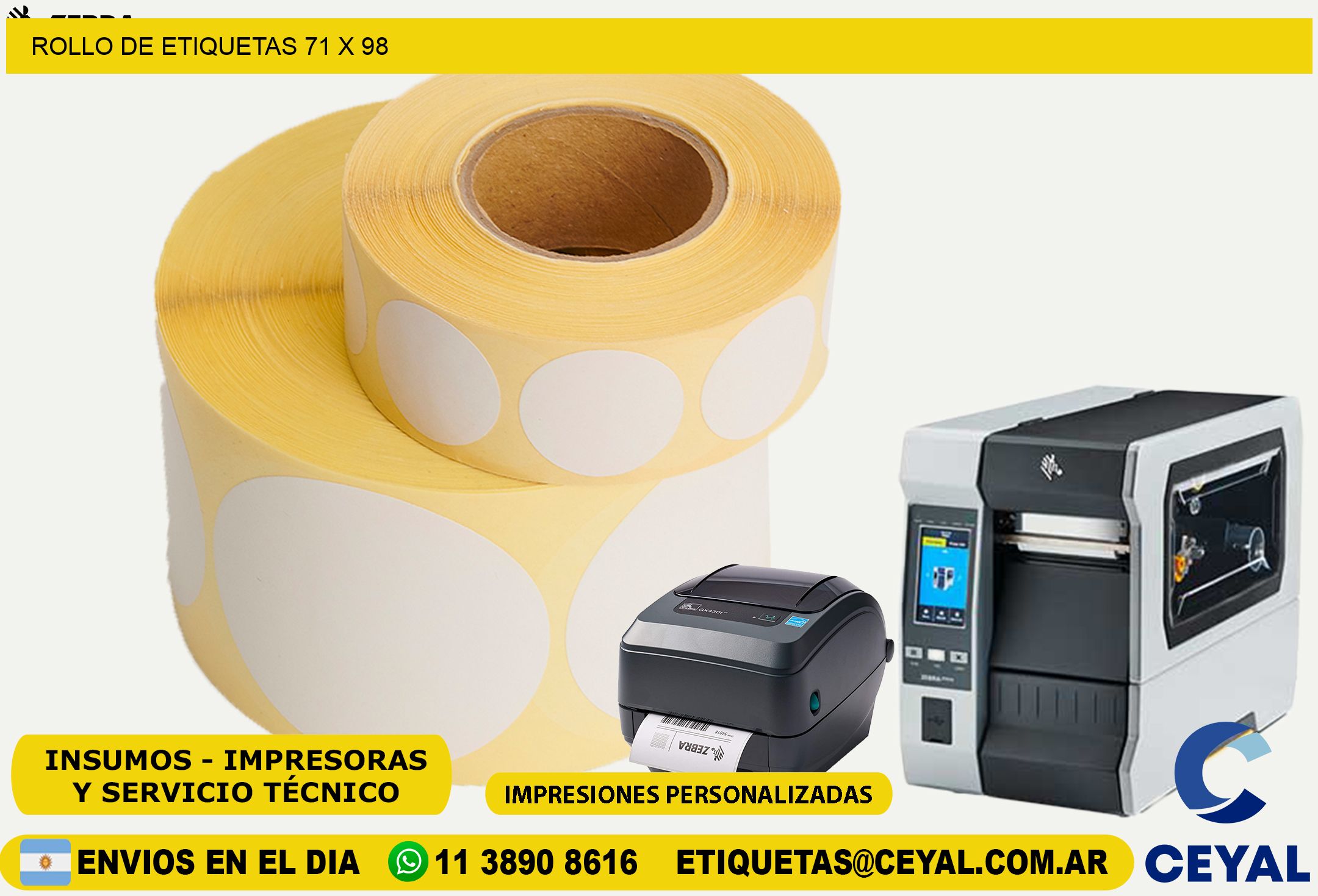 ROLLO DE ETIQUETAS 71 x 98