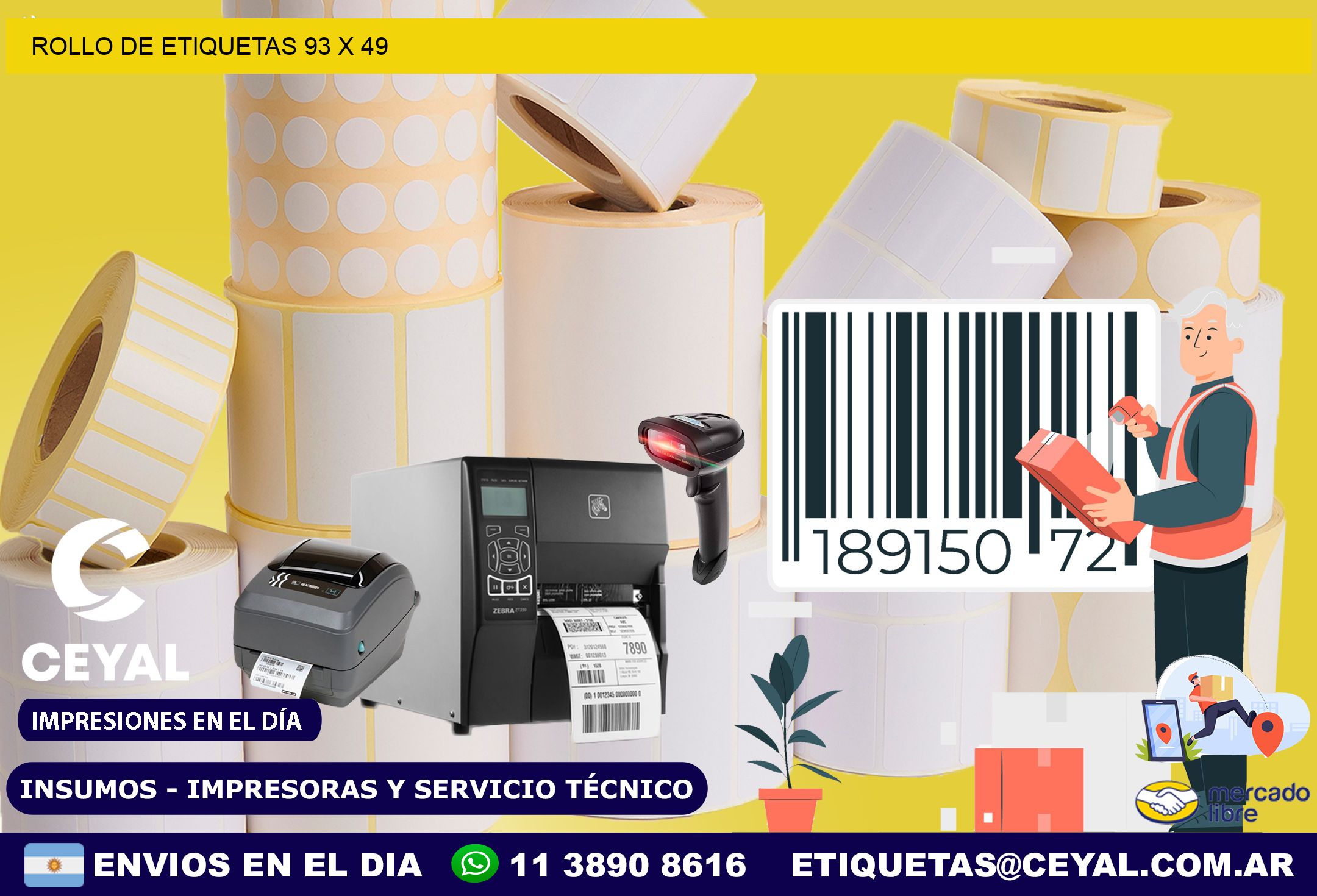 ROLLO DE ETIQUETAS 93 x 49