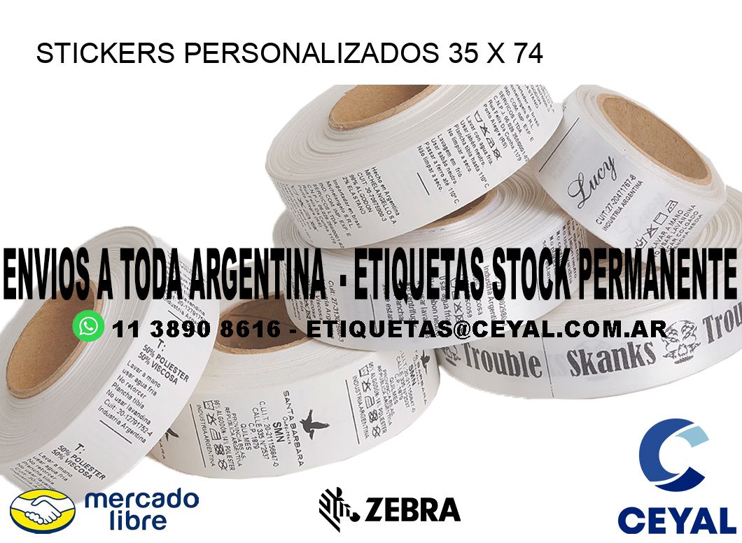 STICKERS PERSONALIZADOS 35 x 74
