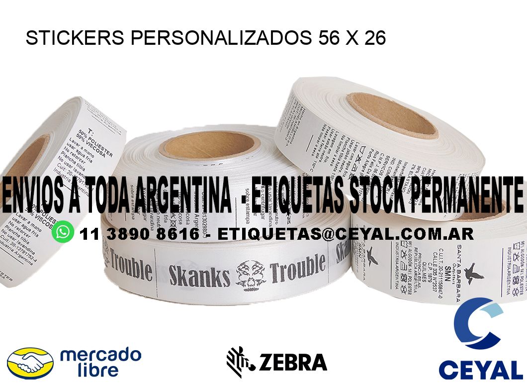 STICKERS PERSONALIZADOS 56 x 26