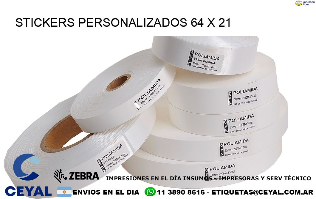 STICKERS PERSONALIZADOS 64 x 21