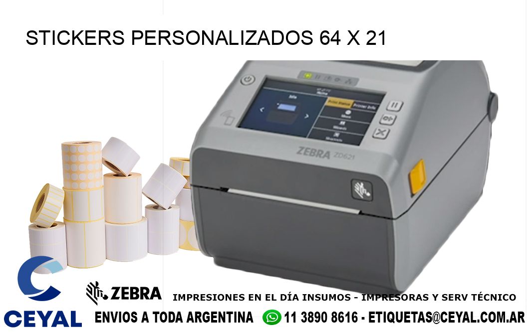 STICKERS PERSONALIZADOS 64 x 21