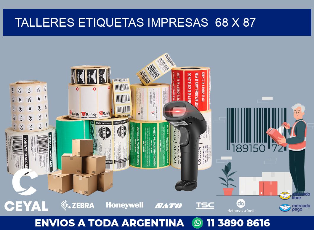 TALLERES ETIQUETAS IMPRESAS  68 x 87