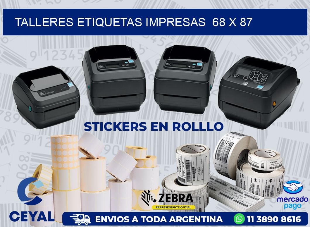 TALLERES ETIQUETAS IMPRESAS  68 x 87
