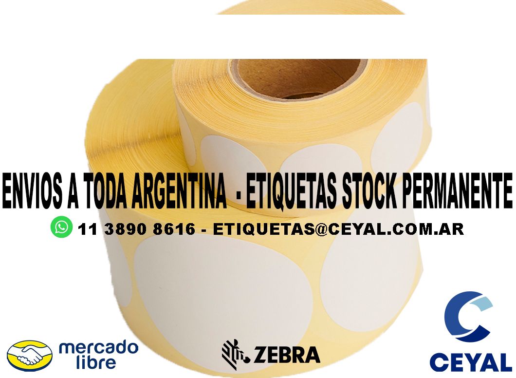 10 ROLLOS  ZEBRA 45 x 81 X 1300 UNIDADES