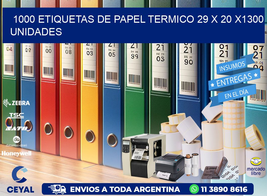 1000 ETIQUETAS DE PAPEL TERMICO 29 x 20 X1300 UNIDADES