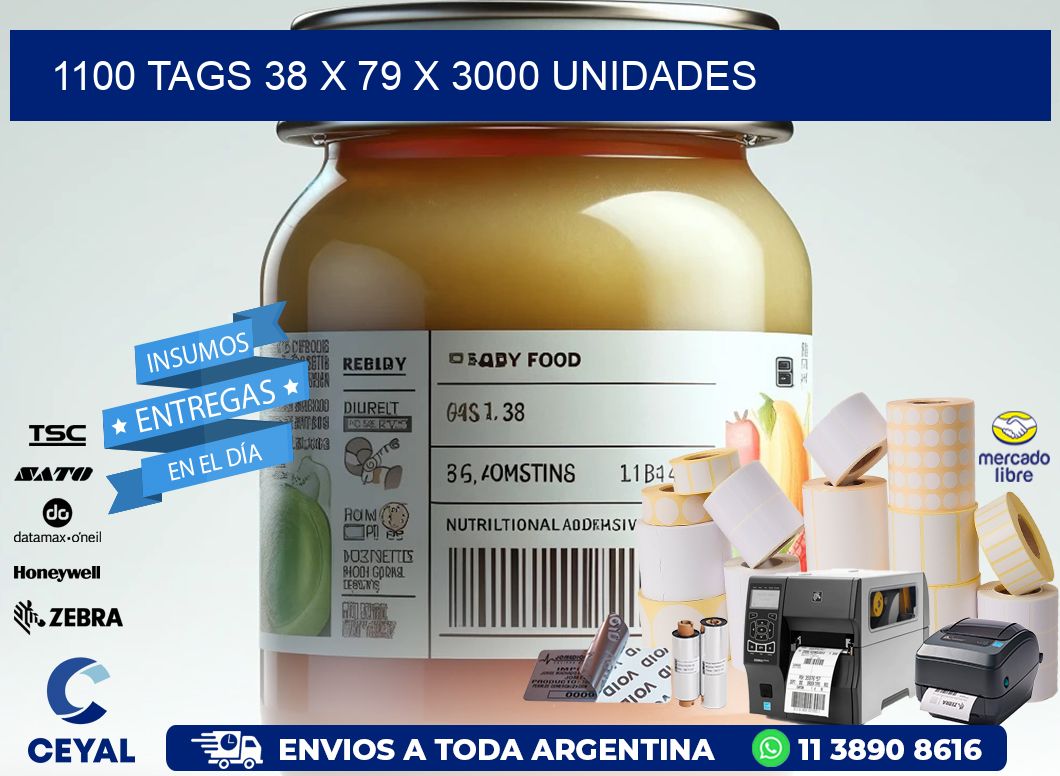 1100 TAGS 38 x 79 X 3000 UNIDADES