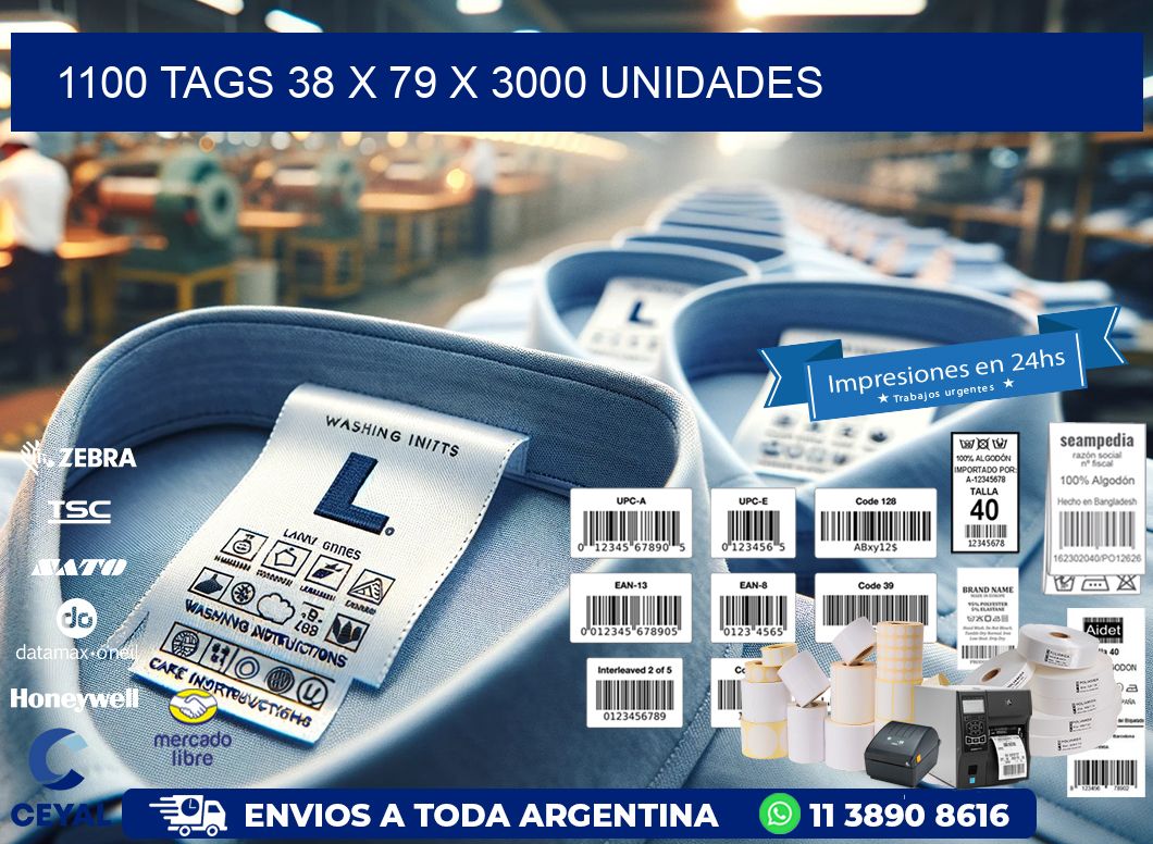 1100 TAGS 38 x 79 X 3000 UNIDADES