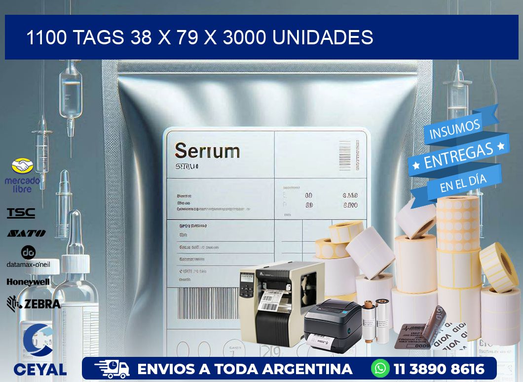 1100 TAGS 38 x 79 X 3000 UNIDADES